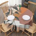 thumbnail image 3 of Round Waterproof Tablecloth 60×60 Inch, Boho Style Reusable Indoor/Outdoor Durable Table Cover for Party Kitchen Dinner Room Decor, 3 of 6