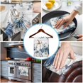 thumbnail image 3 of Blue Gray Pumpkins Fall 1 Pack Kitchen Towel, Water Absorbent Dish Towel, Thanksgiving Eucalyptus Leaves Decorative Hand Towels - Quick Drying Cloth for Cooking Baking, 18x28 Inch, 3 of 8