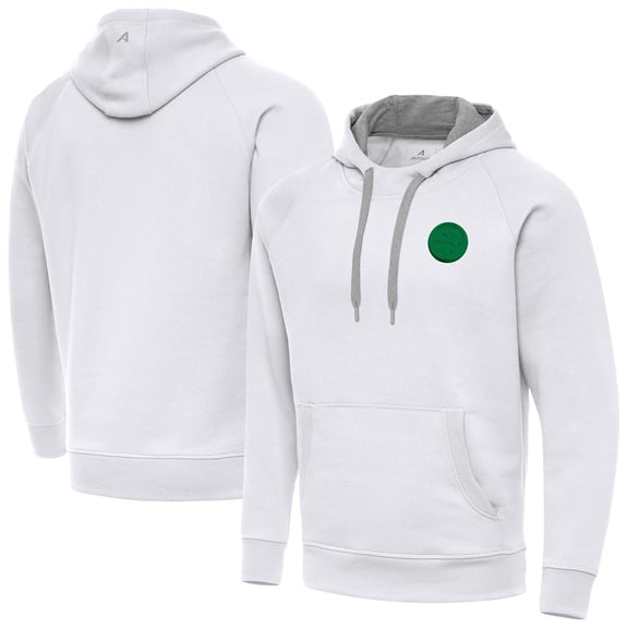 Men's-Antigua White Pittsburgh Steelers St. Patrick's Day Victory Pullover Hoodie