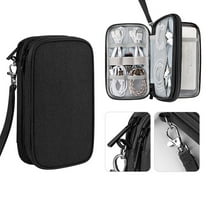 Kraoden Multi Layer Digital Accessory Storage Bag, Waterproof and Portable with Large Capacity, Hard Drive and Power Bank Organizer, Convenient Travel Carrying Case with Handle