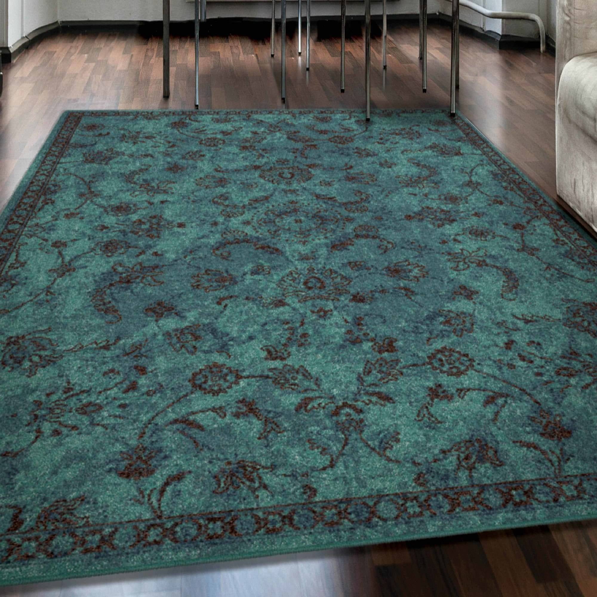 Tabriz Aqua Area Rug Walmart