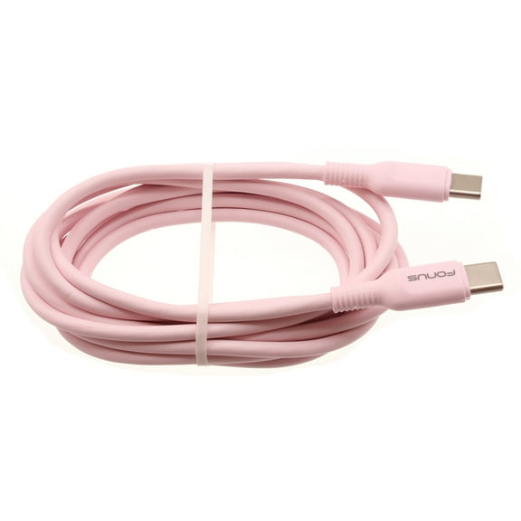 Fast Charger USB-C to Type-C Pink 6ft PD Cable for Motorola Revvlry Plus, Edge Plus, Moto G7 G6 G Stylus Power (2020) Play Fast Models - [Cord Power Wire Sync [C-to-C] TPE Fast Long W4Q]