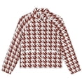 thumbnail image 4 of Jackets for Women Winter Coat Jackets Flannel Stand Collar Jacket(Aesthetic 0xide Red And White Ripple,Size:S-4XL), 4 of 7