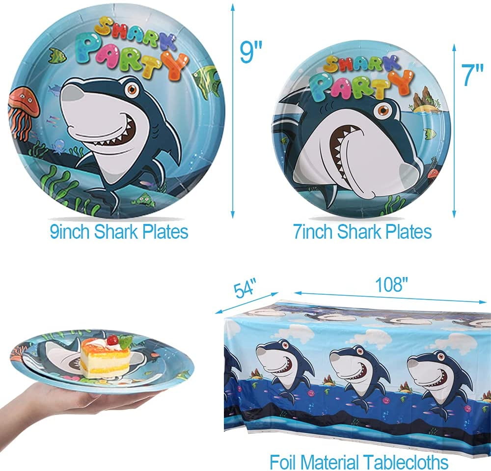専門店では Shark Cup Straws Paper Plates Disposable Guests 16 Set Supplies Party Theme その他おもちゃ Www Aviationcivile Gov Ma