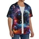 thumbnail image 2 of Balery Outer Space Floating Numbers And Letters Camisa Casual de Manga Corta con Botones para Hombre, Texturizada, Estilo Cubano, para Playa, Verano-3X-Large, 2 of 5