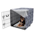 thumbnail image 2 of Navy Blue Dog Crate Cover, Hand Drawn Scallops Line Composition Aquatic Animals Doodle Style Sketch, Easy to Use Pet Kennel Cover for Medium Large Dogs, 35" x 23" x 27", Dark Blue White, by Ambesonne, 2 of 6
