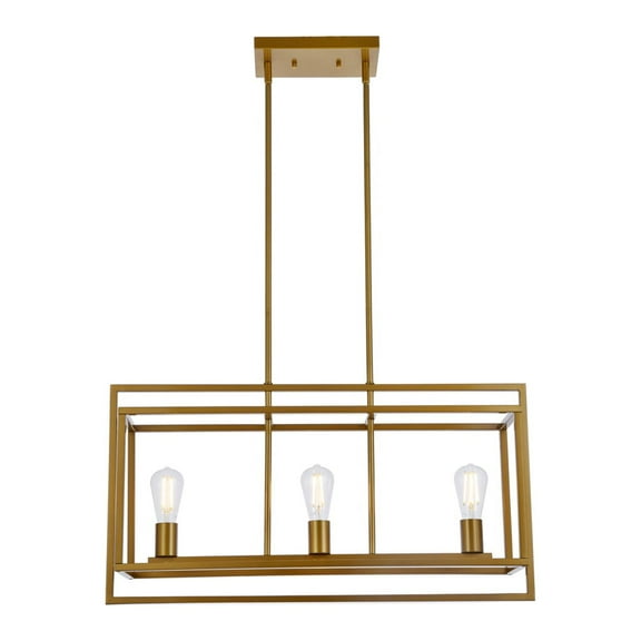 Voir 3 lights pendant in brass
