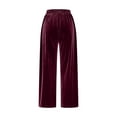 thumbnail image 5 of FAIWAD Capri Pants for Women Drawstring Elastic Waist Velour Sweatpants Casual Loose Dressy Velvet Trousers, 5 of 7