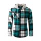 thumbnail image 1 of Blusa de manga larga con capucha para hombre, estilo informal, a cuadros, con botones y capucha, de poliéster, 1 of 7