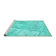 thumbnail image 2 of Ahgly Company Machine Washable Indoor Rectangle Patchwork Turquoise Blue Transitional Area Rugs, 8' x 12', 2 of 4