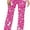Pink Musical Notes, variant on Womens Yoga Pants Tropical Flowers Lotus Flare Loose Comfy Lounge Trouser Bootcut Leggings Drawstring