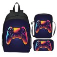 thumbnail image 1 of Ediodpoh Gaming Backpack Set Of 3 Printed Controller Sling Bag And Pencil Lightweight Casual Backpack For School Travel And Conventions C, 1 of 7