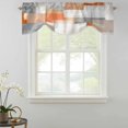 thumbnail image 2 of Tie Up Valances for Windows, Orange Grey Geometric Adjustable Valance Curtains Window Treatment for Living Room/Bedroom, Modern Abstract Color Blocks Rod Pocket Kitchen Curtains & Drapes 42x12 Inch, 2 of 9