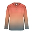 thumbnail image 3 of ameIAEA Mens Fall Hooded Sweatshirts Long Sleeve Button Pullover Tops Gradient Color Casual Shirts, 3 of 4
