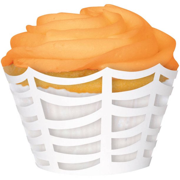Die Cut White Spider Web Halloween Cupcake Wrappers 12 Count Walmart Com Walmart Com