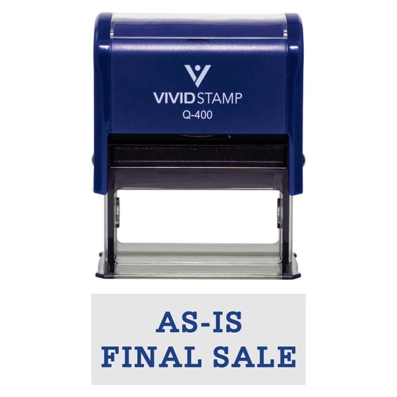 Vivid Stamp AS-IS FINAL SALE Self-Inking Office Rubber Stamp (Blue) - X-Large