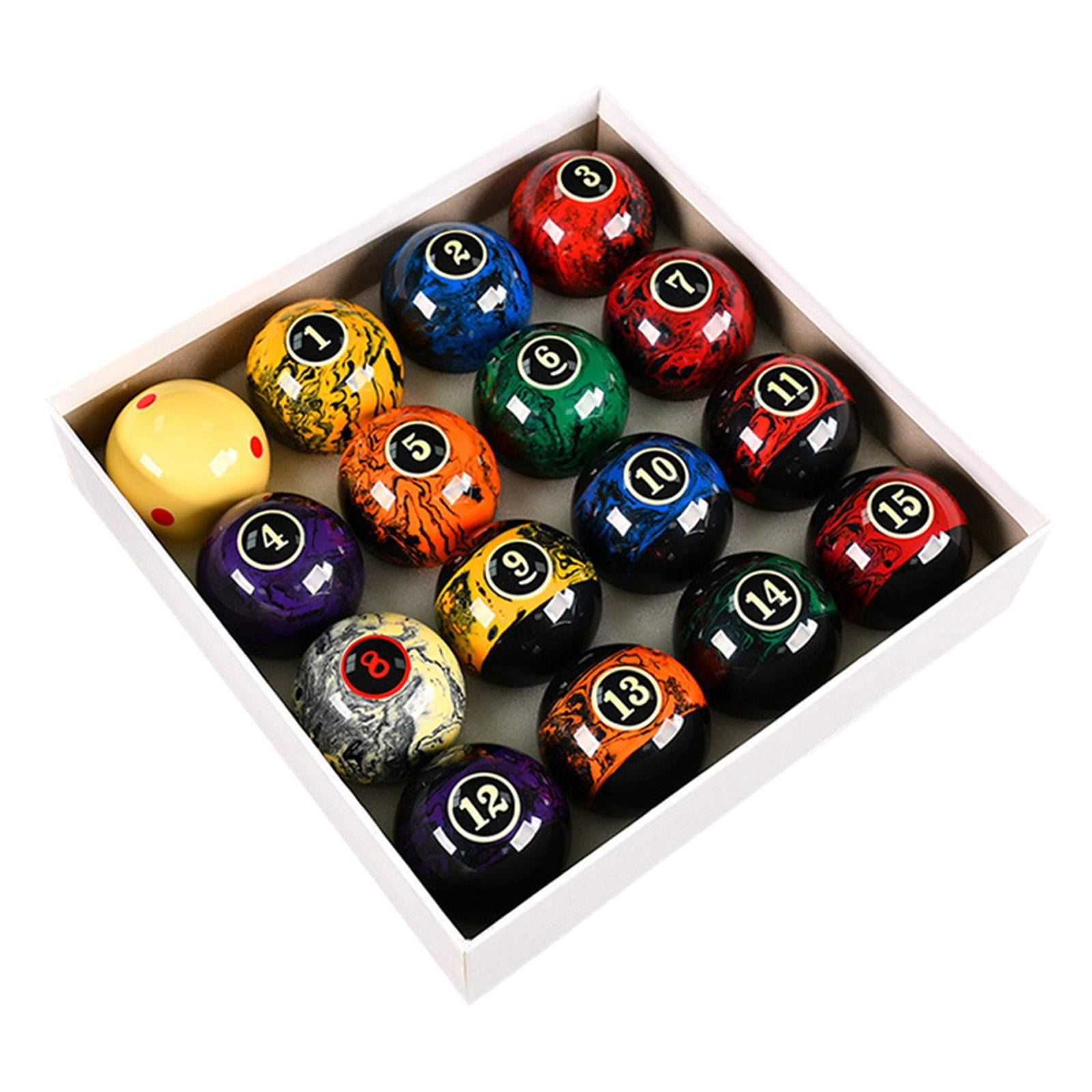 ELITER Jeu Complet 16 Boules Billard Américain - Résine Phénolique 57,2 Mm - Couleurs Incrustées - Garantie 10 Ans - Compétition