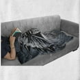 thumbnail image 6 of Tribal Soft Flannel Fleece Throw Blanket, Hand Drawn Tribe Chief Head with Feathers Vintage Style Art, Cozy Plush for Indoor and Outdoor Use, 70" x 90", Grey Black White, by Ambesonne, 6 of 6