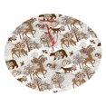 thumbnail image 2 of Christmas Tree Skirt, leaf Moose fox owls tree Soft Plush Christmas Tree Decorations Indoor, Tree Skirts Mat for New Year Halloween Holiday Christmas Party Decor 30", 2 of 6