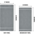 thumbnail image 2 of 6 Pack Medium Bath Towel Set, 100% Ring Spun Cotton (24 x 48 Inches) Medium Lightweight and Highly Absorbent Quick Drying Towels, Premium Towels for Hotel, Spa and Bathroom (Cool Grey), 2 of 11