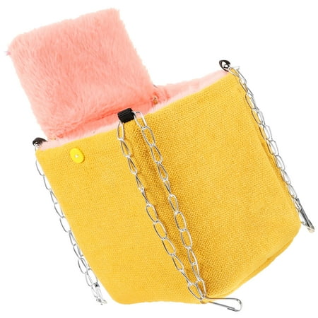 LOLIPPYY Comfortable Small Animals Warm Bed Hammock Yellow Cloth for Cage Pet Relaxation
