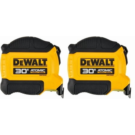 Dewalt Tape Measure DWHT38130S Atomic - Heavy Duty 30 Ft Measuring Length - 2 Pack