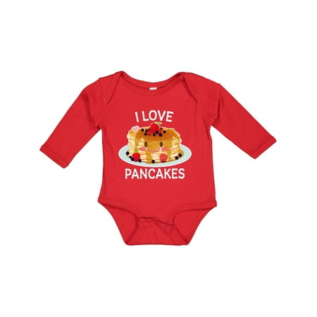 

Inktastic I Love Pancakes with Cute Stack of Pancakes Gift Baby Boy or Baby Girl Long Sleeve Bodysuit