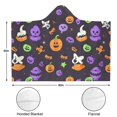 thumbnail image 3 of Wearable Blanket,Cute Halloween Icons Pattern Hooded Wearable Flannel Blanket for Adults & Teens,Winter Poncho Shawl Wrap Cape Cozy Anti-Pill,60"x80", 3 of 5