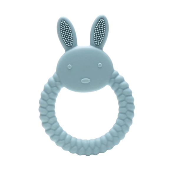 Juguete Para La Dentición Del Bebé, Mordedor De Conejito Para Bebés De 3 A 12 Meses, Color Azul Claro.