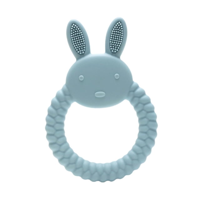 Juguete Para La Dentición Del Bebé, Mordedor De Conejito Para Bebés De 3 A 12 Meses, Color Azul Claro.