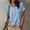 *Blue, variant on ClodeEU Women's Crew Neck Button Short Sleeve T-shirt,Solid Color Casual Loose Top Army Green,Women's Plus L