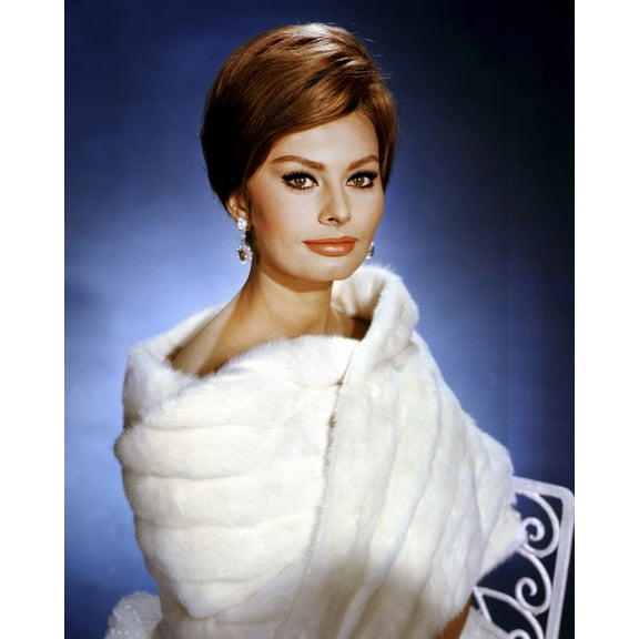 Sophia Loren Studio Glamour Pose Early 1960's In Fur Outfit 24X36 Classic Hollywood Poster