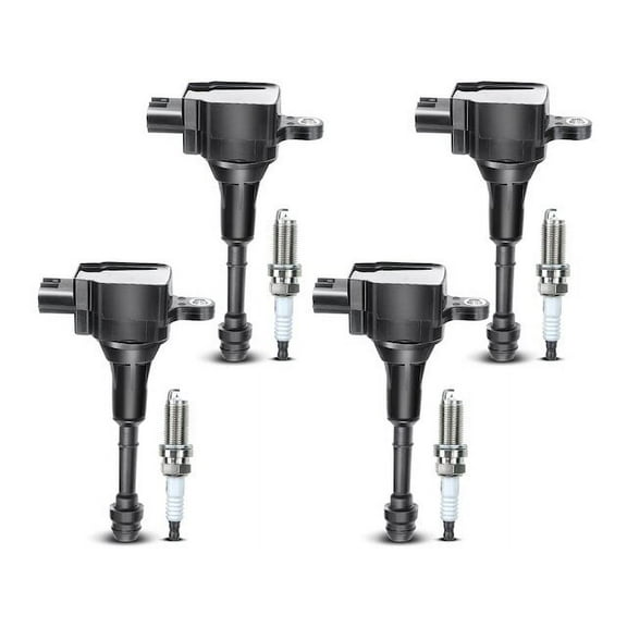 Ignition Coil Set with Spark Plugs 4 - Compatible with 2002 - 2003, 2005 - 2006 Nissan Altima 2.5L 4-Cylinder