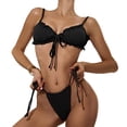 thumbnail image 1 of Trajes de baño de bikini de triángulo cruzado para mujer con falda de playa de malla Trajes de baño de 2 piezas, traje de baño de bikini de aguas termales sexy delgado, 1 of 8