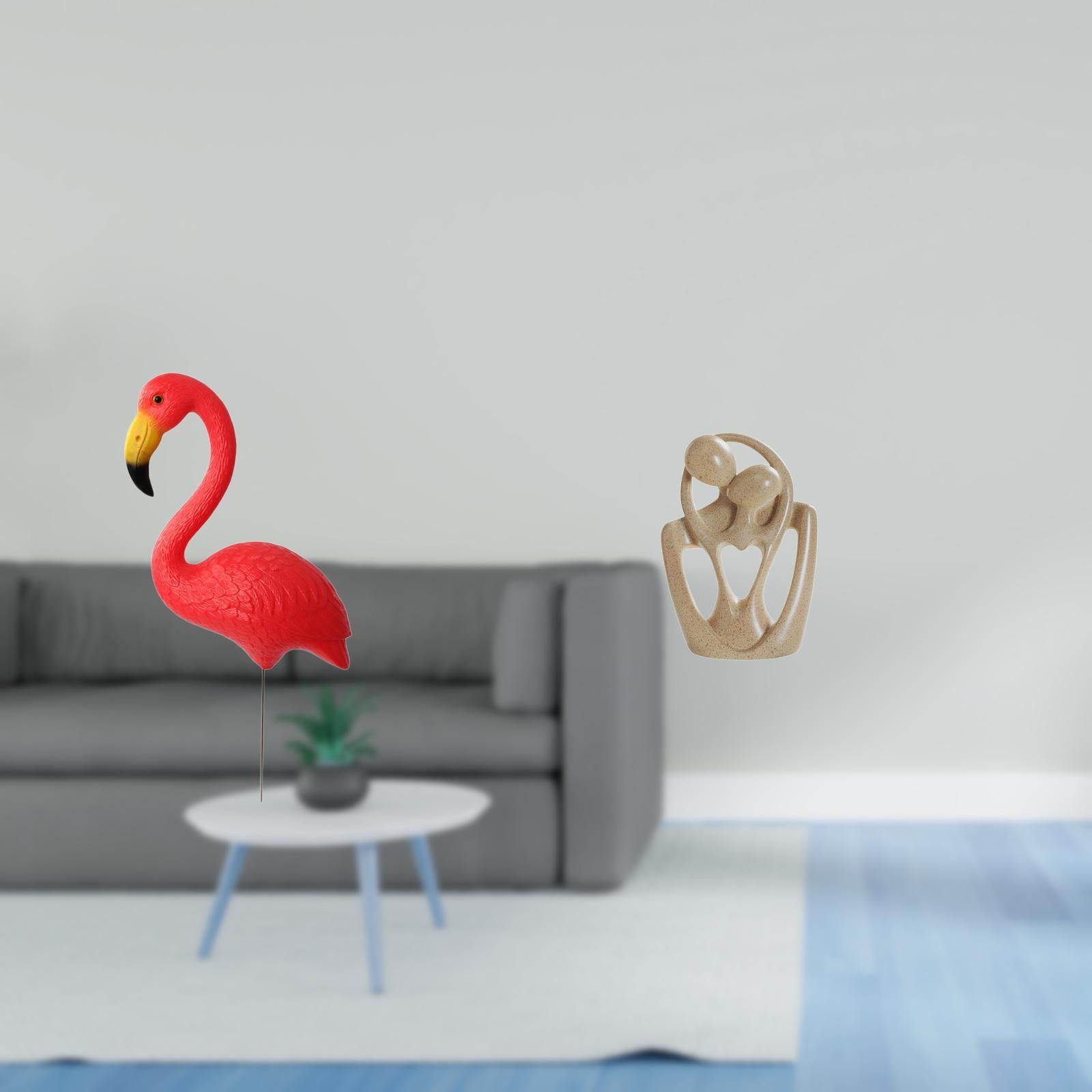 simhoa Flamingo Garden Sculpture with Abstract Couple Figurine Creative Resin Statue for Bookcase Cafe Desktop and Holiday Spring Decor