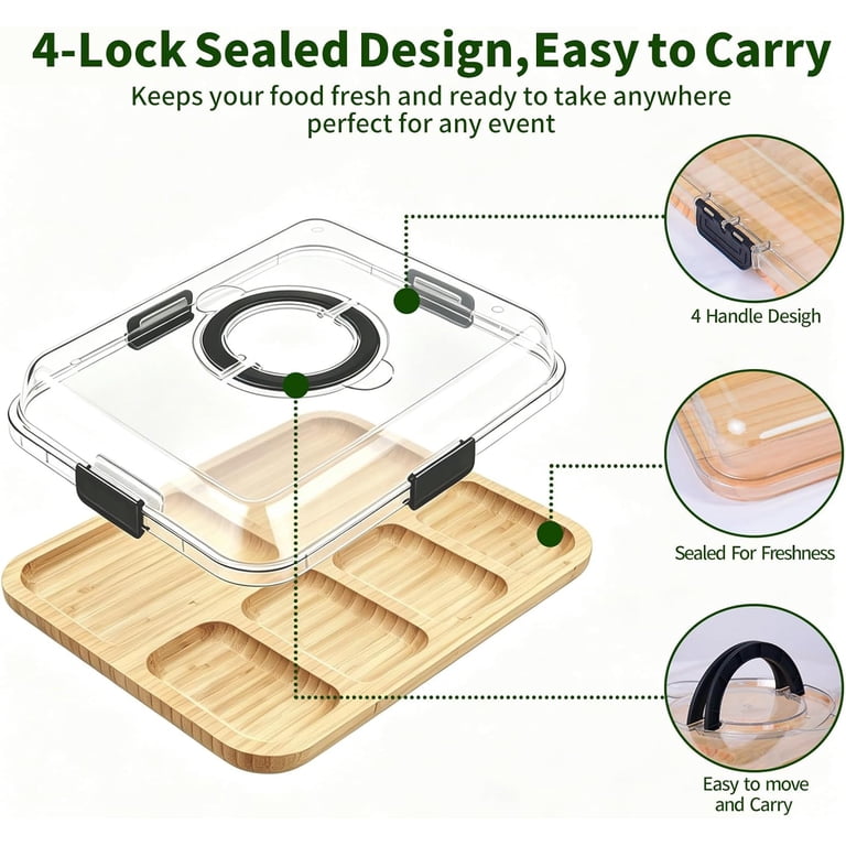 stusgo Portable Charcuterie Board with Clear Lid photo 3