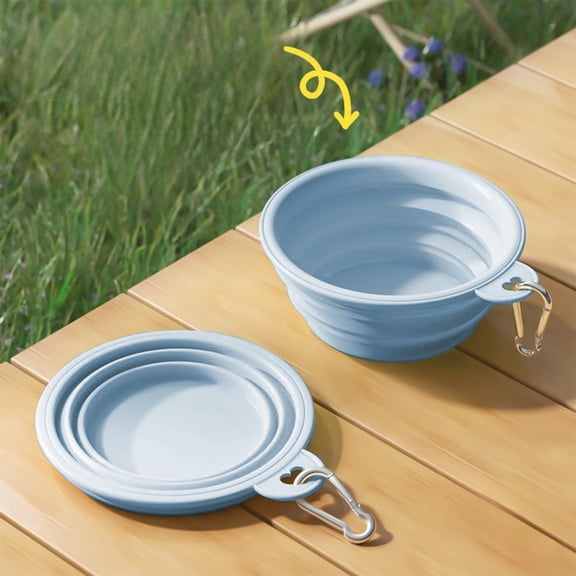 Collapsible Dog Bowl Silicone, 2 Pack Pet Travel Bowls | Foldable Water Feeder Dish for Small to Large Dogs Cat Walking Hiking Camping, Portable Dog Bowl