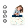 thumbnail image 2 of Abstract Storage Toy Bag Chair, Pattern of Scattered Geometric Shapes in Soft Tones Ornate Modern Details, Stuffed Animal Organizer Washable Bag, Large Size, Multicolor, by Ambesonne, 2 of 3