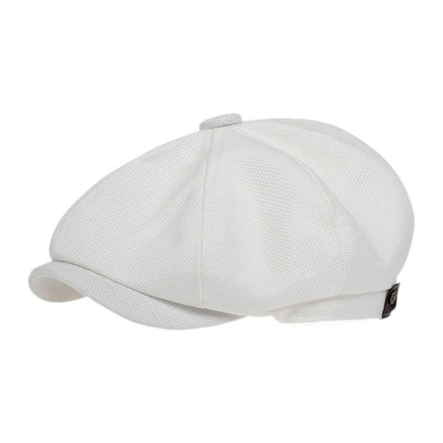 Boina, gorra plana de regalo británica para hombres, mujeres, adultos, viajes, compras, camping. Blanco