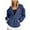 Blue, variant on DEXIANG 2024 Women's Autumn and Winter Fashion Cancer Day Ribbon Feather Print Zipper Long Sleeve Pocket Drawstring Casual Sports Hooded Sweatshirt Womens Sweatshirt Drawstring Long Hoodie Women