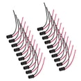 thumbnail image 3 of 20 piezas t10 w5w extensión de conector de bombilla de soporte de enchufe de goma suave pláshico cobre para cochetas bicicletas barcos scooters remolones negros + rojo, 3 of 7