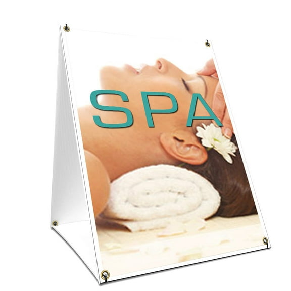 A-frame Sidewalk Spa Sign With Graphics On Each Side | 24" X 36" Print Size