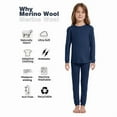 thumbnail image 2 of Kids 100% Merino Wool Base Layer Set Unisex Thermal Underwear Sets for Girls and Boys, 2 of 6