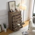 thumbnail image 3 of White Tall 6-Drawer Dresser – Modern Chest of Drawers with Easy Pull Handles & Textured Borders | Bedroom & Living Room Storage Organizer, 3 of 9