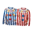 thumbnail image 2 of Sudadera divertida de payaso para parejas, ideal para adultos, mujeres y hombres, perfecta para festivales y ocasiones especiales. Azul Rojo, 2 of 9
