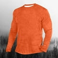 thumbnail image 2 of Jalioing Undershirt for Men Plus Size Spring Bottoms Shirt Long Sleeve Crew Neck Solid Color Pullover Top (Large, Orange), 2 of 3