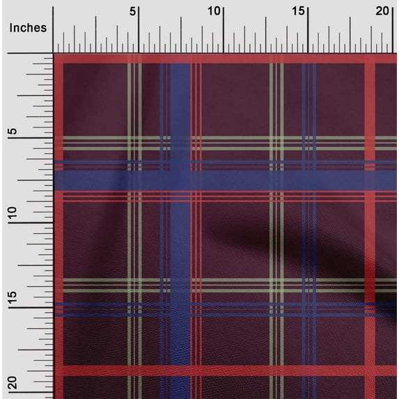 oneOone Cotton Silk Fabric Madras Check Print Fabric BTY 42 Inch Wide