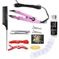 thumbnail image 1 of Professional Hair Extensions PINK Iron Connector Wand Temperature Adjustable plus Bond Remover Full Complete Kit Tools For Pre-bonded Red A, 1 of 7