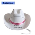 thumbnail image 3 of Stylish White Western Hat Headwear For Women With Ribbon Star Designs For Outdoor Parties And Special Occasion, 3 of 9