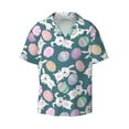thumbnail image 3 of Goofa Cute Rabbit Easter Printed Men's Casual Short-sleeved Shirt,Lightweight Breathable Button-down,Summer Casual men's top,Versatile Fashion shirt-Large, 3 of 7